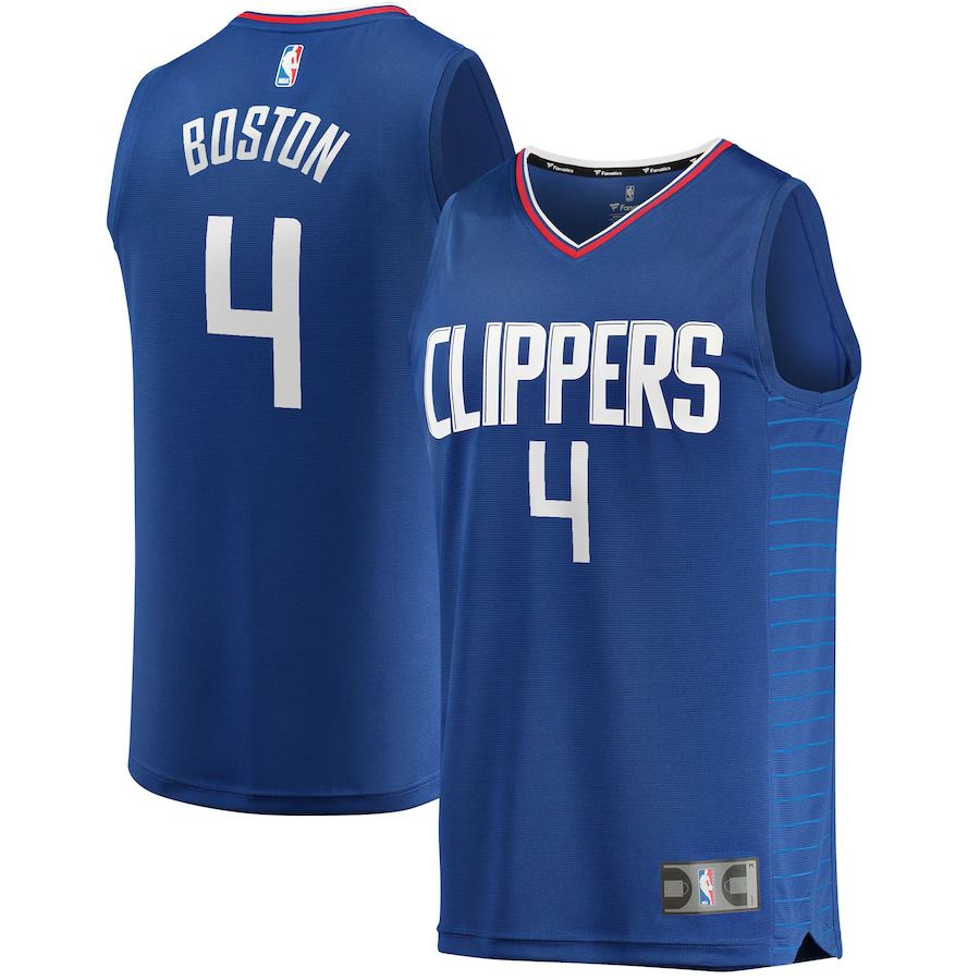 Men Los Angeles Clippers #4 Brandon Boston Jr Fanatics Branded Royal Fast Break Replica NBA Jersey